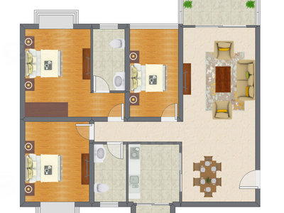 3室2厅 141.26平米