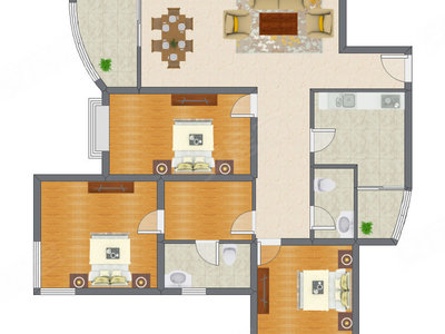 3室2厅 152.00平米