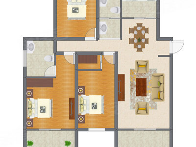 3室1厅 94.88平米