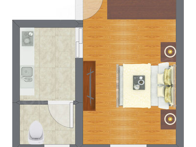 1室0厅 36.30平米户型图
