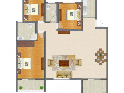 3室1厅 111.85平米