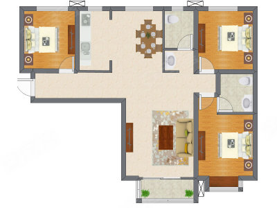 3室2厅 122.04平米