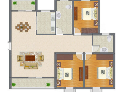 3室1厅 99.17平米