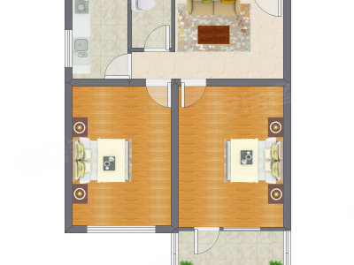 2室1厅 73.97平米