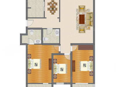 3室2厅 161.00平米