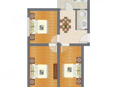 3室1厅 63.12平米