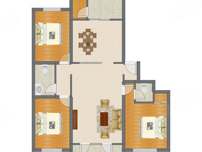 3室2厅 136.55平米户型图