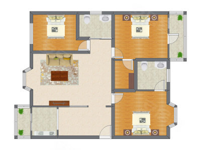 3室1厅 155.24平米