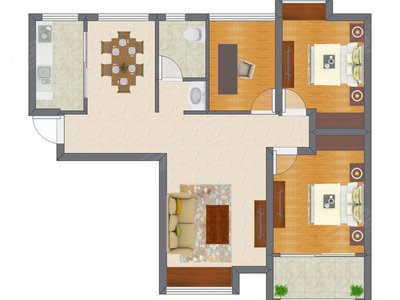 3室2厅 96.87平米