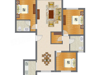3室2厅 141.55平米