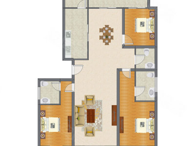 3室2厅 127.03平米