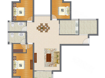 3室2厅 145.44平米