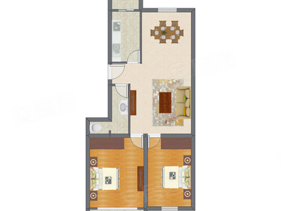 2室2厅 111.33平米户型图