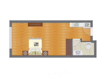 1室0厅 46.43平米户型图