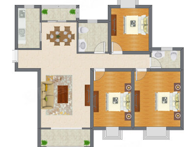 3室2厅 145.36平米