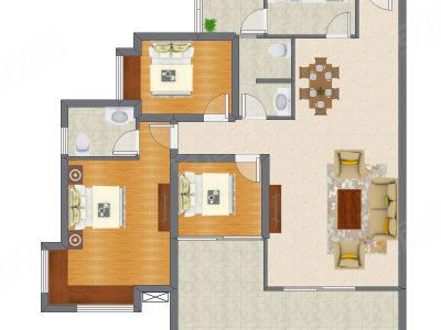 3室2厅 127.35平米