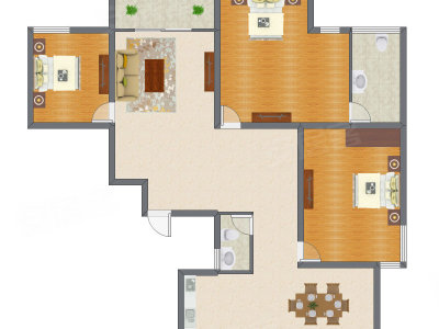 3室2厅 130.88平米