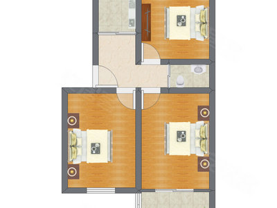 3室1厅 69.13平米