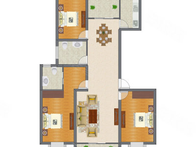 3室2厅 105.46平米