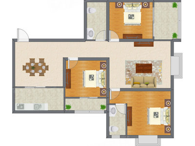 3室2厅 129.83平米