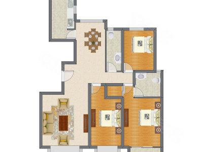 3室2厅 146.57平米户型图