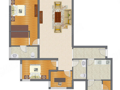 3室1厅 168.82平米