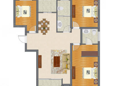 3室2厅 130.55平米