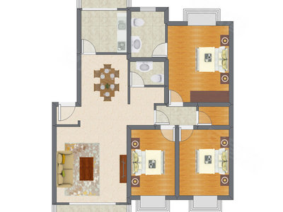 3室2厅 134.45平米户型图
