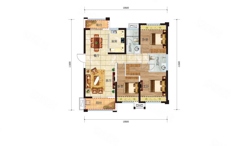 光谷东现房 户型方正性价比高,武汉锦绣香江二手房,92万,3室2厅,2卫