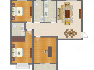 3室2厅 130.52平米