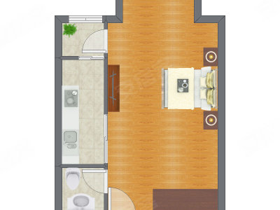 1室0厅 58.32平米户型图