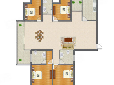 4室2厅 186.96平米