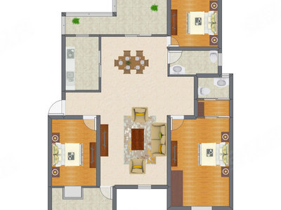 3室2厅 114.19平米