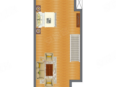 2室1厅 37.50平米