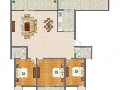 3室2厅 147.30平米