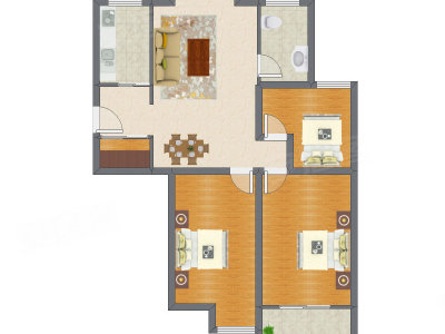 3室2厅 128.76平米
