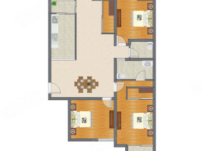 3室1厅 99.16平米