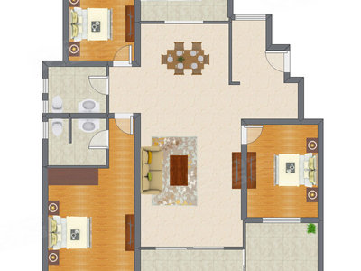 3室2厅 170.16平米户型图