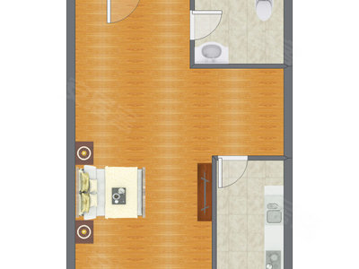1室0厅 59.00平米户型图