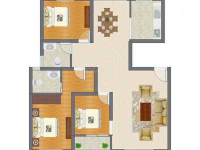 3室2厅 132.89平米