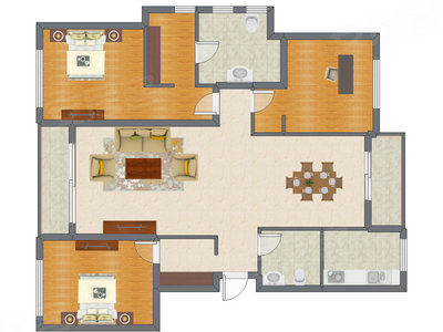 3室2厅 145.27平米