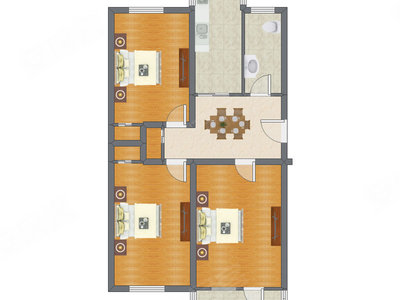 3室1厅 105.40平米