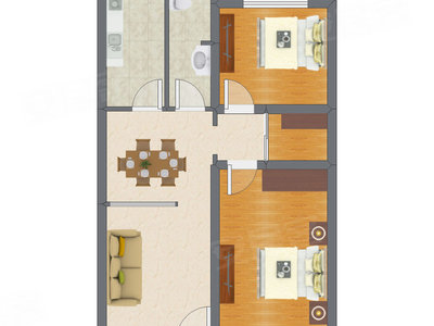 2室2厅 83.50平米