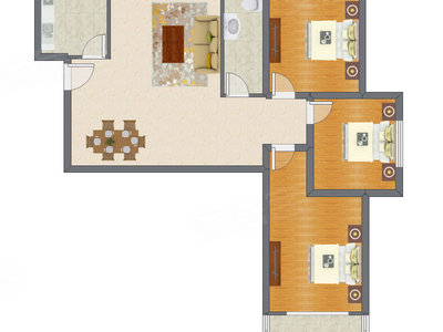 3室2厅 125.76平米