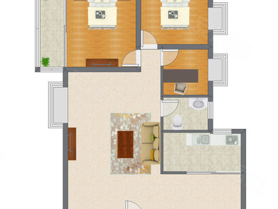 3室1厅 115.00平米户型图