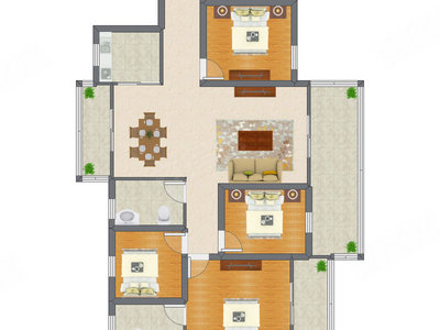 4室2厅 101.76平米