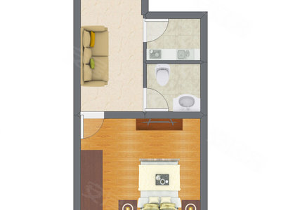 1室1厅 65.16平米