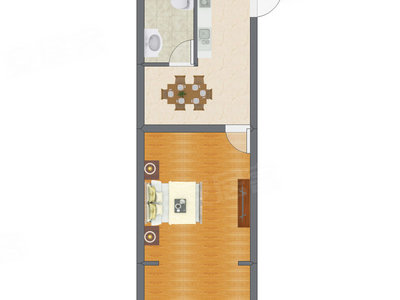 1室1厅 45.50平米
