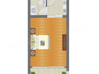 1室0厅 41.63平米