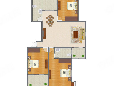 3室2厅 121.27平米